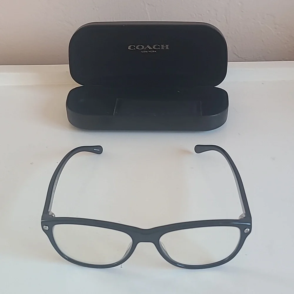 Coach HC6094 Womens Plastic Eyeglass Frame 5420 Black Black Gunmetal 52-19
